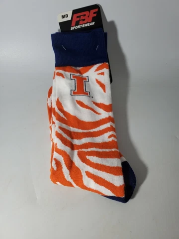 ILLINOIS ILLINI COLLEGE SOCKS MEDIUM  6-10 NEW Cover