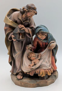 Otco Italienisch Holz geschnitzt Heilige Familie 6,5" Josef, Maria und Jesuskind - Bild 1 von 11