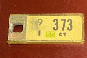 Vintage 1955 Connecticut Disabled American Veterans Mini License Plate Key Tag - Picture 1 of 2
