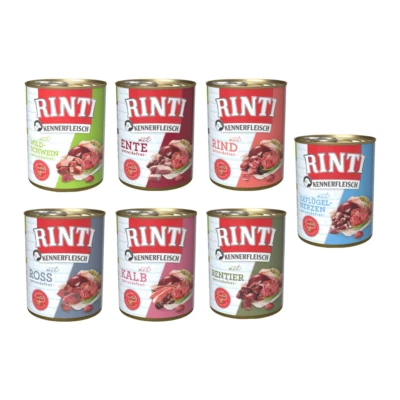 20x400 g Rinti Kennerfleisch Nassfutter für adulte Hunde MIX Geschmacks - Bild 1 von 4