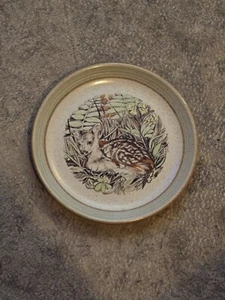 Purbeck Pottery Clay Plate Deer In Forest Design - Picture 1 of 8