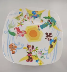 Disney store pedestal cake plate TIKI Nemo Stitch Ariel Mickey Mini surf Island - Picture 1 of 8