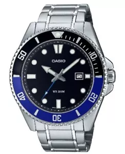 Reloj Casio Estándar Analógico Acero Inoxidable Esfera Negra Cuarzo MDV-107D-1A2 - Imagen 1 de 3