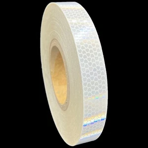 1 Zoll weißes hochintensives reflektierendes Band HÜFTE Typ 4 Oralit Nikkalit prismatisch - Bild 1 von 11