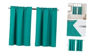 Blackout Tier Curtain for Kitchen, Bathroom, Living Room, Thermal Insulated, - Picture 1 of 6