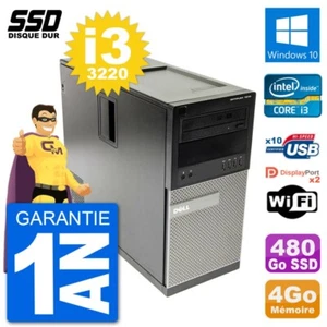 PC Tour Dell OptiPlex 7010 Intel Core i3-3220 RAM 4Go SSD 480Go Windows 10 Wifi - Photo 1/3