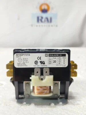 SQUARE D 8910DP11V14 SER C CONTACTOR 20AMP COIL 24V 50/60HZ FREE SHIPPING - Image 1 of 4