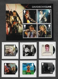 David Bowie Stamps Great Britain set & min sheet 2017 mnh complete Rock pop - Picture 1 of 1
