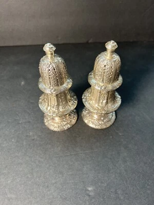 JUEGO DE COCTELERA DE SAL Y PIMIENTA VINTAGE PLATEADA CORBEL & CO. Foto 1 de 4