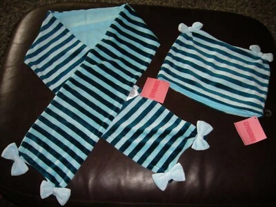 Gymboree My Best Friend 2PC velour winter hat & scarf set NWT 5 6 7 aqua teal - Image 1 of 2
