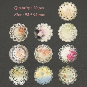 20Pcs 92mm Vintage Round Lace Paper Doilies Party Decor Scrapbooking Craft DIY - Picture 1 of 2