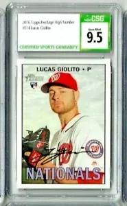 2016 Topps Heritage #514 Lucas Giolito CSG 9.5 RC - Picture 1 of 2