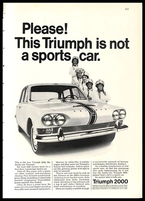 1966 Triumph 2000 Sedan Vintage PRINT AD Family Car Performance Comfort - Image 1 of 4