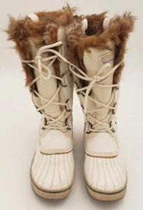 Stivali al ginocchio Skechers donna 48265 in pelle punta chiusa freddi, beige, taglia 7 - Foto 1 di 7