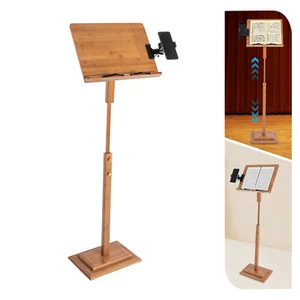 340° Adjustable Height Portable Book Stand Sheet Pro Music Stand W/ Phone Holder - Picture 1 of 20