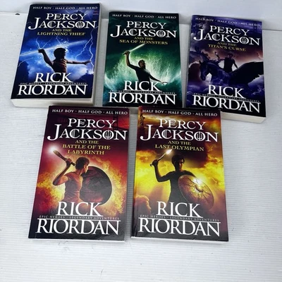 Percy Jackson Books 1 - 5 Paperback Bundle By Rick Riordan Free postage - image 1 of 4