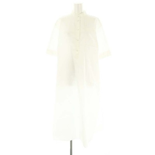 Abito Camicia Fendi 22 Anni Bianco Popeline Logo Ricamato Manica Corta Lungo