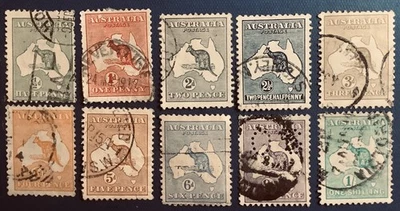 Australia Stamps SC#1-10 Used Nice Set SCV $240+  102825-1 - Image 1 of 2
