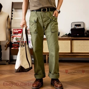 Red Tornado P44 Monkey Pants Vintage Men's Workwear HBT Cargo Trousers - Picture 1 of 20