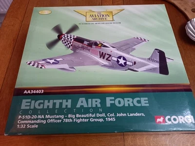CORGI AVIATION ARCHIVE AA34403 P-51D-20 MUSTANG BIG BEAUTIFUL DOLL John Landers - Image 1 of 4