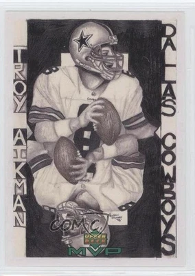 1999 Upper Deck MVP Draw Your Own Card Troy Aikman #W22 HOF - Image 1 of 2