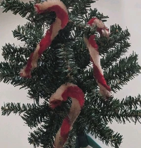 15 Extreme Primitive  Candy Cane Ornaments Christmas Grubby Package Ties 4" - Picture 1 of 8
