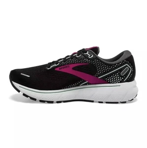 BROOKS WOMEN'S GHOST 14 NEUTRAL ROAD RUNNING SHOES BLACK PINK YUCCA 5 D WIDE - Picture 1 of 5