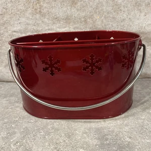 Weihnachten Urlaub Metall Besteck Utensilien Caddy 4 Fächer Schneeflocke Ausschnitte - Bild 1 von 6