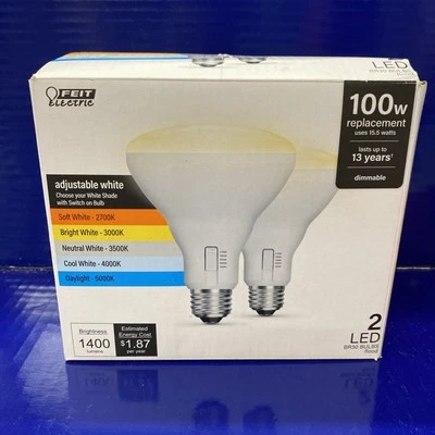 Feit Electric BR30 LED Light Bulb, 100W Equivalent, Dimmable, 5CCT E26 - Image 1 of 4