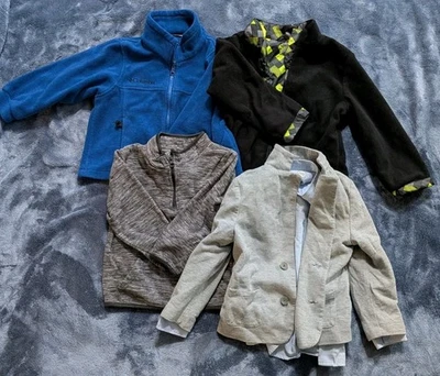 Lote de 4 Chicos Talla 4t Manga Larga Chaqueta Y Vestido Chaqueta Y Camisa Abotonada Foto 1 de 4