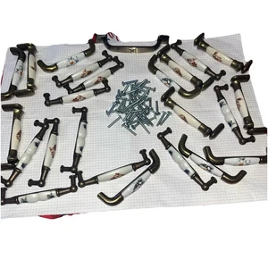 Lotto Di 24 Maniglie X Mobili In Zama-ottone-bronzo - Foto 1 di 8