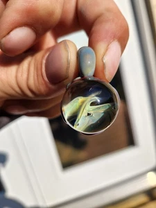 Mundgeblasener Borosilikatglas Anhänger Rauchsilber und Gold Unikat Unikat - Bild 1 von 4