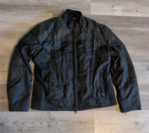 Giacca Moto Corazzata Milwaukee Uomo Media con Fodera e Cintura Pelle Nera - Foto 1 di 13