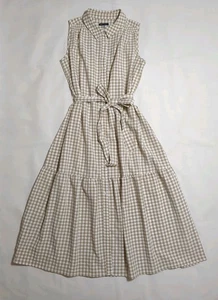 Tommy Hilfiger Mujer 10 Guinga Sin Mangas Midi Camisa Cinturón Nuevo con Etiquetas $139 - Imagen 1 de 13