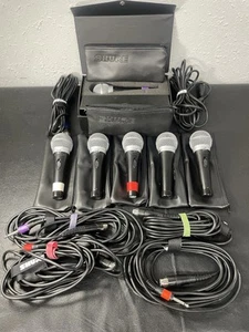 (6) Shure Pg48 Dynamic High Quality Wired Microphones, Cords, Carrying Cases - Picture 1 of 14