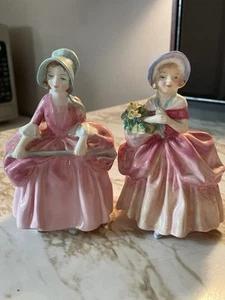 Royal Doulton By Leslie Harradine Cissie Bo Peep Pair 1937 Pretty Ladies Series - Picture 1 of 8
