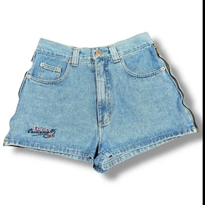 Vintage 90s Bunny’s New World Denim Shorts High Waisted Zipper Beach 26” - Picture 1 of 10
