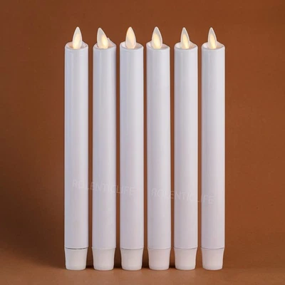 Luminara Flameless white Taper Candles with Remote for Halloween Set of 2 4 6 8  - Image 1 of 4
