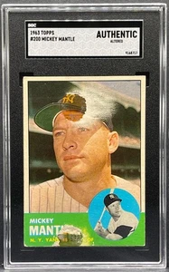 Tarjeta de béisbol 1963 Topps Mickey Mantle #200 vintage graduada SGC auténtica alterada - Imagen 1 de 2