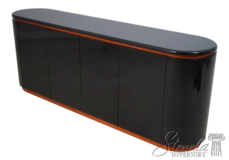 F66621: Aparador Credenza 4 puertas lacado negro diseño moderno Foto 1 de 1