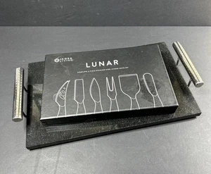 LUNAR 6-teiliges Edelstahl Käsemesser Set ICOSA & Granit Wurstwaren Brett - Bild 1 von 7
