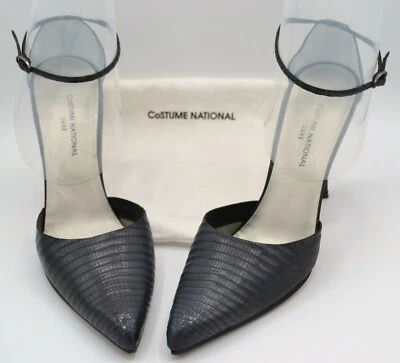 CoSTUME NATIONAL LUXE GENUINE LIZARD BLUE/GREY HIGH HEELS SIZE EUR 40  - Image 1 of 4
