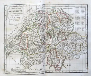 Switzerland Zurich Bern Geneva c. 1795-1806 Vaugondy Delamarche engraved map - Picture 1 of 2