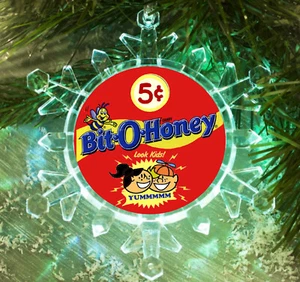 Bit-O-Honey Candy Retro Snowflake Blinking Light Holiday Christmas Tree Ornament - Picture 1 of 4