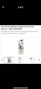 GM Fuel Pump Module without Fuel Level Sensor - GM (13592648) - Picture 1 of 5