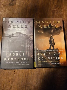 Murderbot Diaries, 2 BOOK LOT, Martha Wells Novels Hard Cover First Editions - Picture 1 of 4