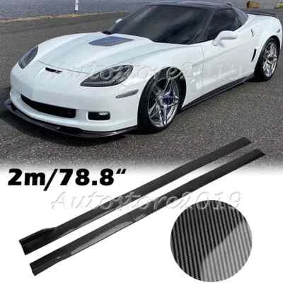 For Chevrolet Corvette Z06 C6 C5 1997-2013 Carbon Fiber Side Skirts Rocker Panel Foto 1 de 4