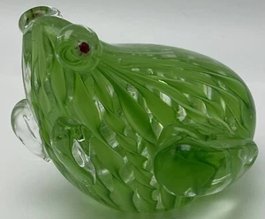 Estatuilla de sapo rana arte cinta verde vintage pisapapeles pesado - Imagen 1 de 9