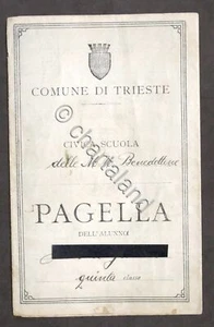 Comune di Trieste - Pagella Scuola delle MM. Benedettine - Trieste - 1921 / 1922 - Picture 1 of 2