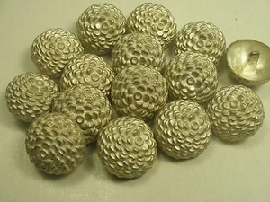 Nuevo Lote de Botones de Brote de Flor de Metal Esmerilado con Cúpula de Plata 7/8", 3/4, 11/16 #S31 - Imagen 1 de 11